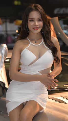 漂亮的白裙车模美女(58P)