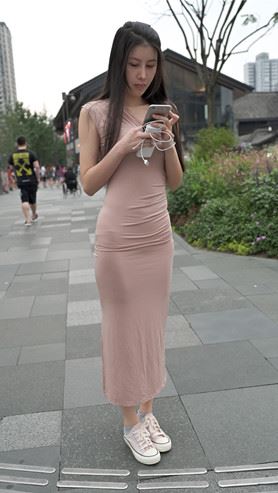 连体包臀裙长裙美女(24P)