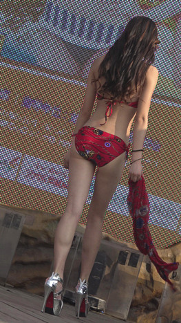 红色泳装比基尼美女