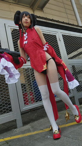 高筒白袜coplay女孩