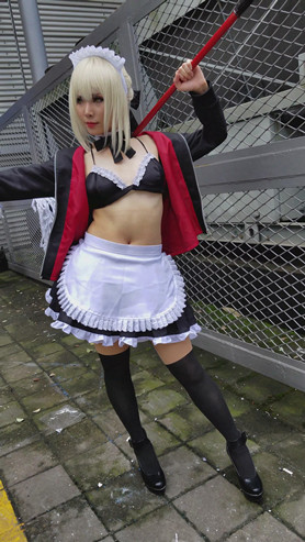 女仆装黑丝cosplay
