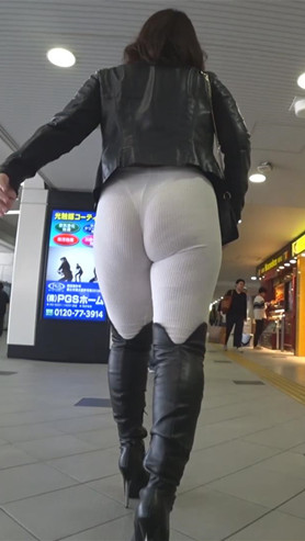微透白长裤饱满圆屯