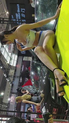 漂亮的红唇车模小姐姐