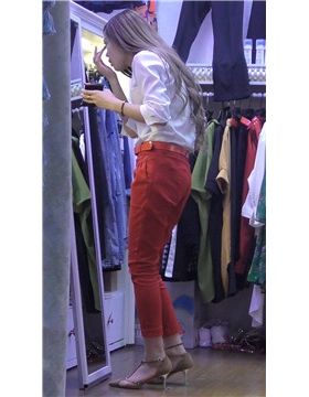 4k-服装店美足高跟性感知性美丽老板娘