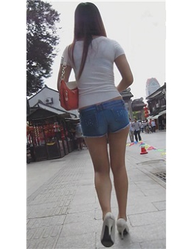 街拍极品短热裤高跟长腿颜值美女姐姐 [274 MB]
