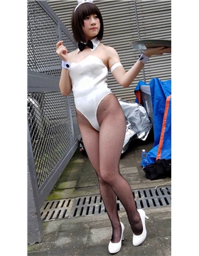 4k-性感网袜高叉女仆装兔女郎二次元美女