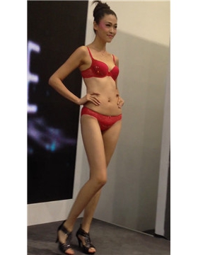 性感内衣美女模特不同款式内衣亮相。