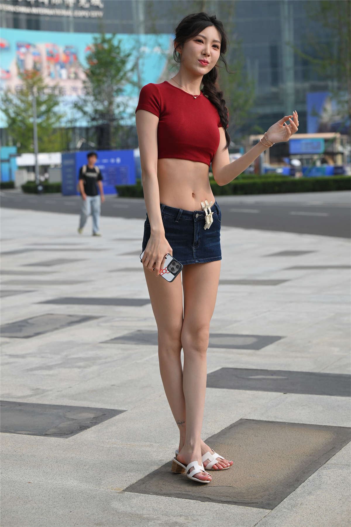 牛仔短裙小雪花