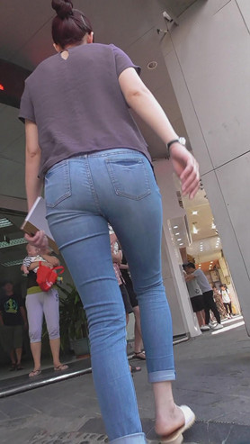 牛仔紧身长裤