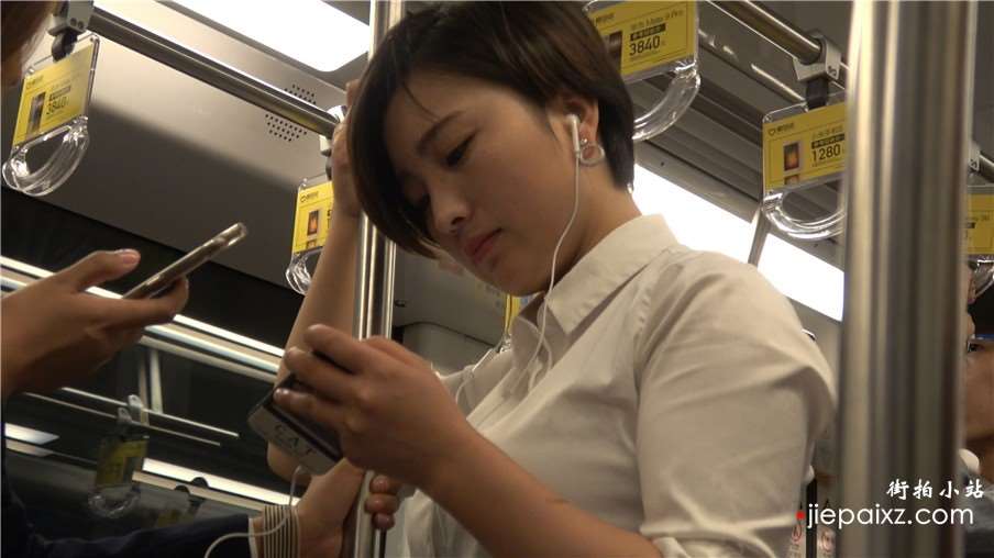 4k-白衬衫丰满干练短发OL职业装美女