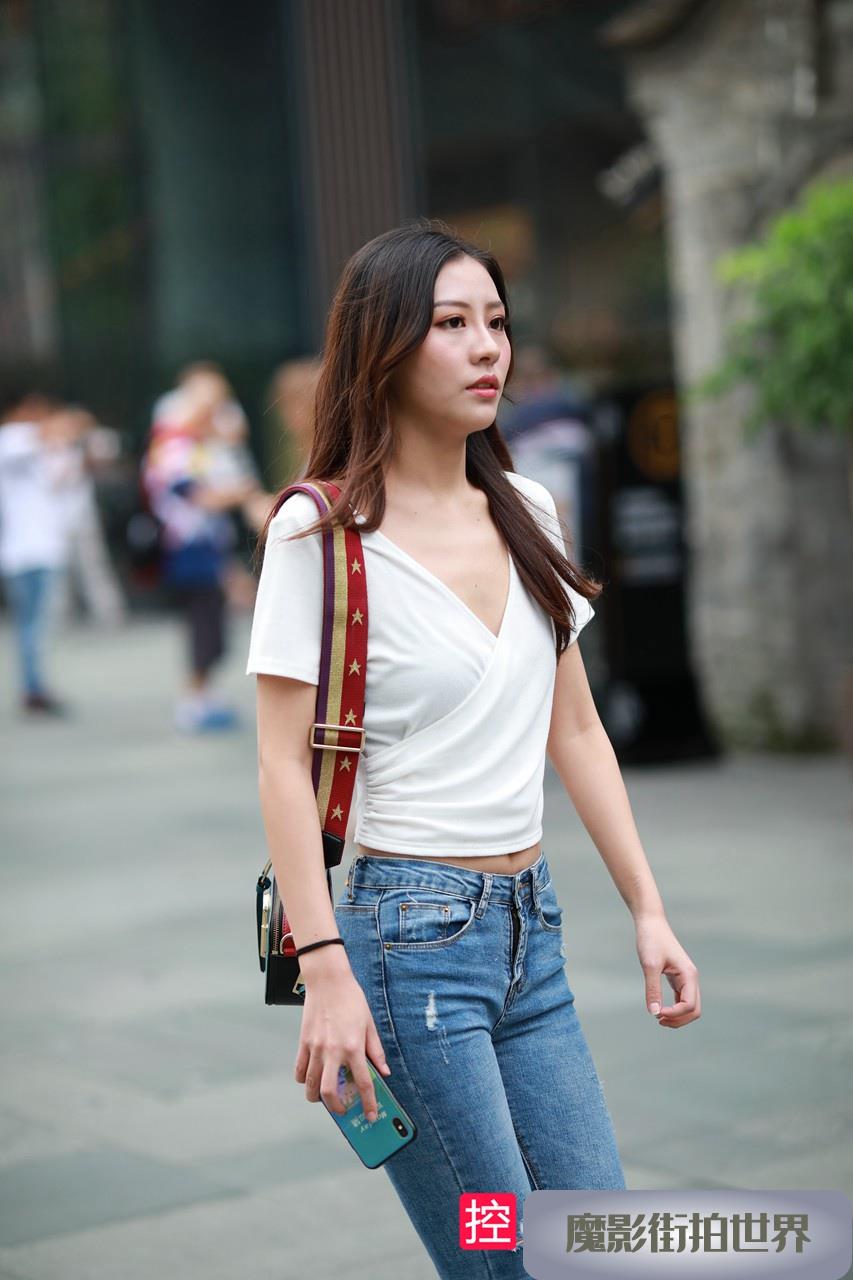 极品路腰牛仔裤美女MJ374