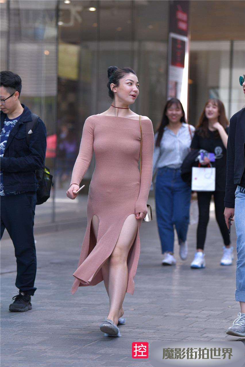 性感针织开叉长裙，曼妙身姿MJ566[859M]