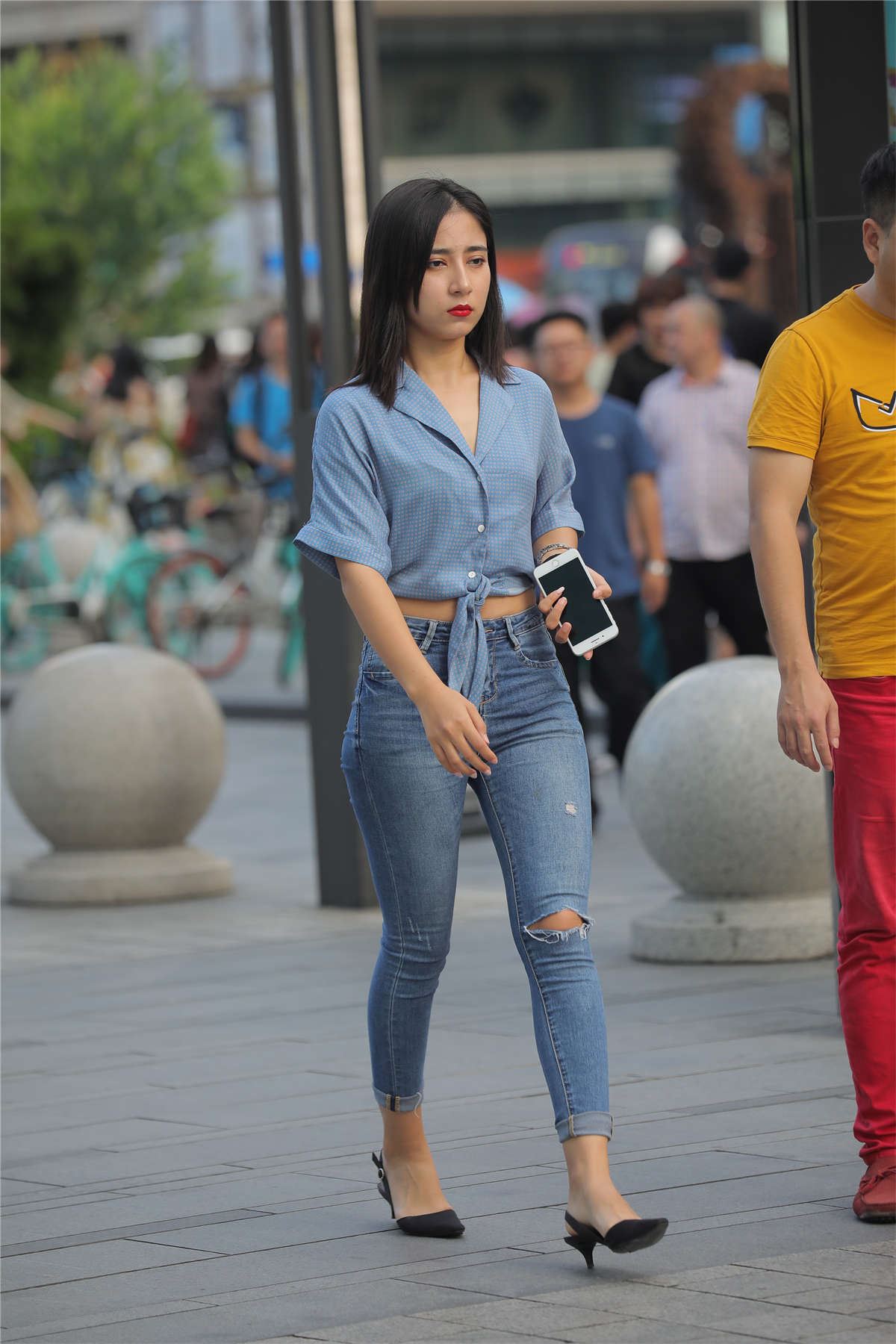衬衫牛仔裤