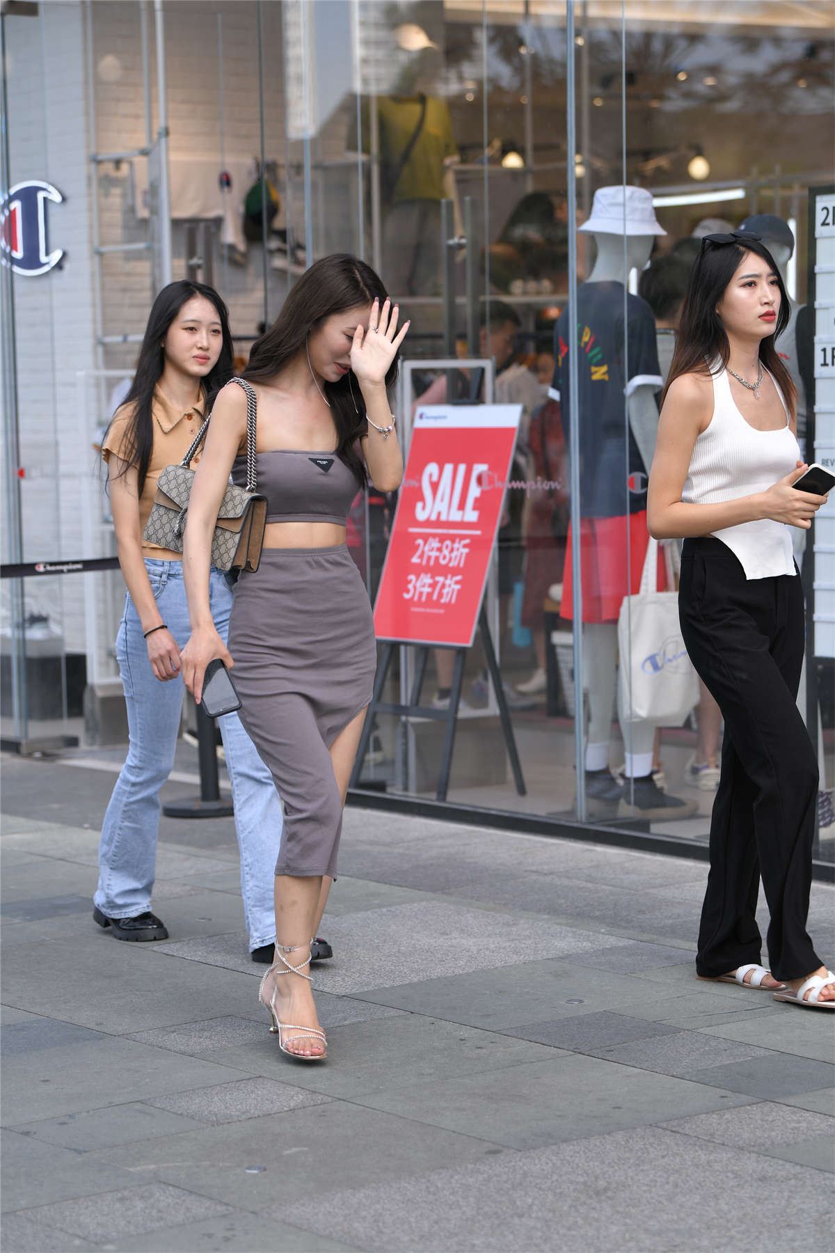 灰色套装裙
