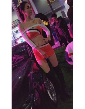 4k-超短包臀裙性感美女车模