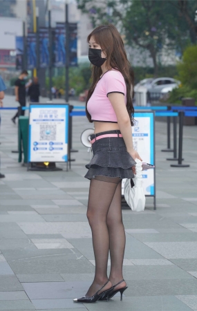 牛仔百褶裙