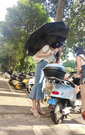 极品牛仔包臀裙高跟女神