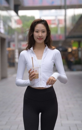 832黑色瑜伽裤运动系高挑美女
