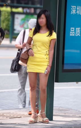 连衣短裙，裸腿，厚底凉鞋-11P