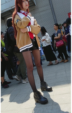 黑色短裙黑丝cosplay美女
