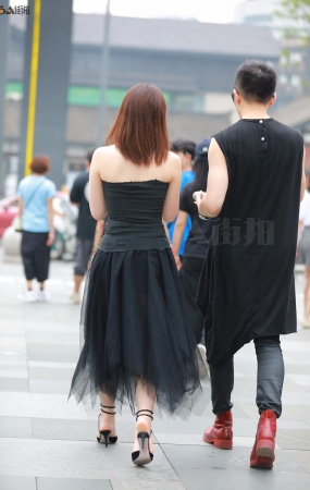 性感 裹胸 凉高跟 白嫩美女-14P