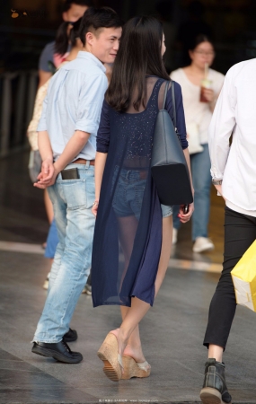 热裤，长腿，厚底凉拖-8P