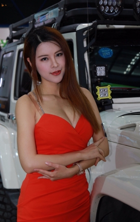 大乳 低胸礼服 车模-12P