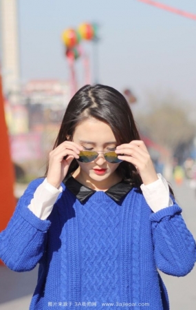 蓝毛衣美女-1-第一套-30P-30P