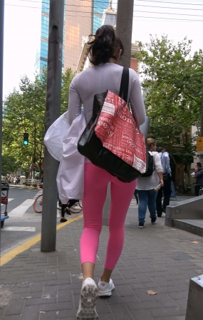 超性感粉色紧身瑜伽裤曼妙身材女神1