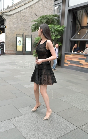 摄霸知性黑色连衣裙高跟美女-8P