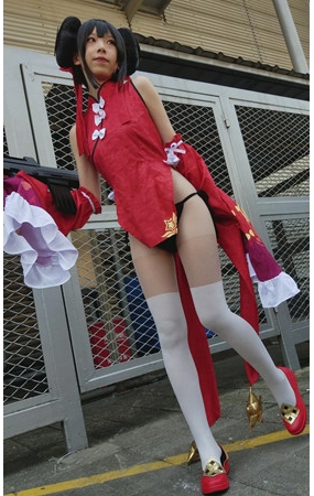 高筒白袜coplay女孩