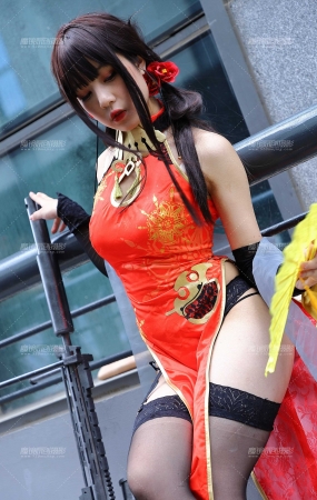 红色旗袍黑丝coser