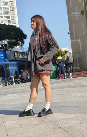 气质jk纹身美腿
