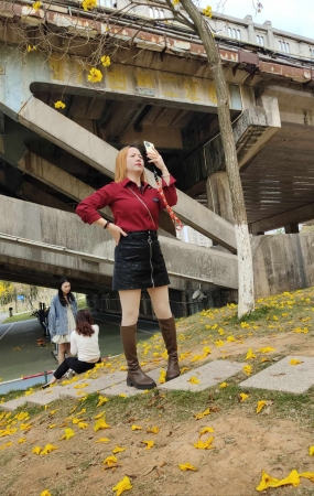 极品棕色长靴肉丝美人