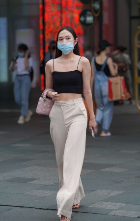 显瘦阔腿裤