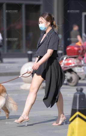 牵狗的女人