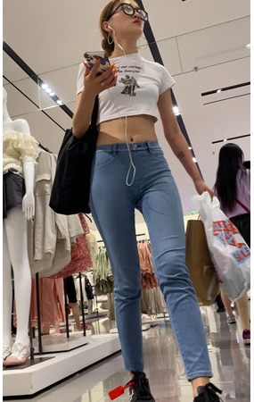 露腰牛仔裤魅M