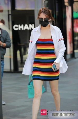 彩条包屯裙3A3350[506M]