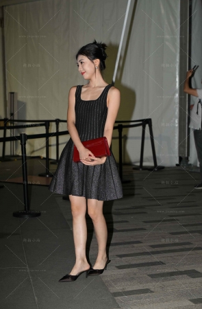 气质的黑色连衣裙女神