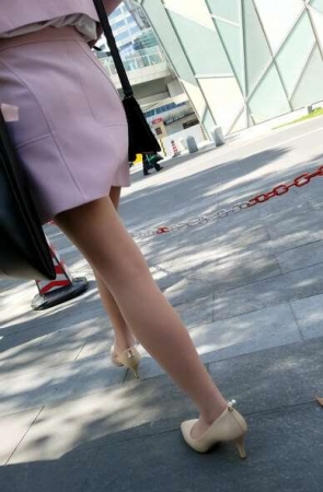 4k超清，街拍OL制服肉色丝袜性感大美女