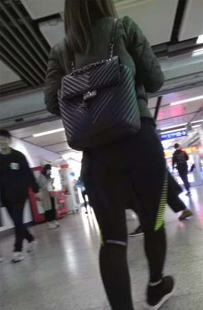 超级紧身运动裤美颜漂亮美女姐姐