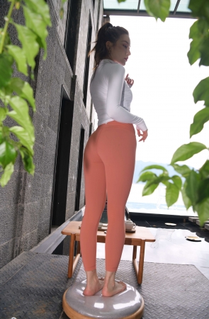 395珊瑚色瑜伽裤173G