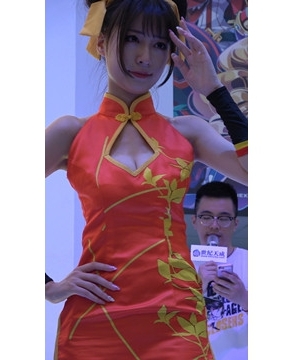 清新小可爱旗袍小美女，太甜美了。