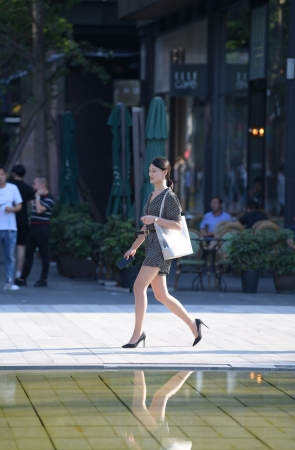 阳光下的肉丝高贵美女