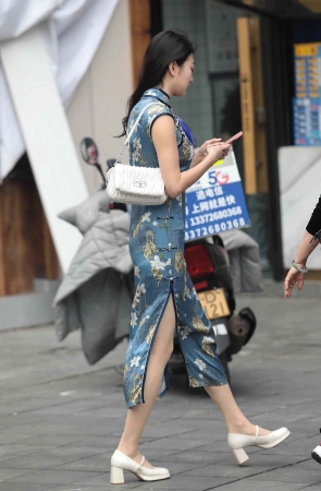 街拍肉丝旗袍少妇-13P