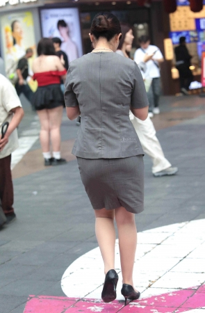 性感肉丝街拍高跟OL-15P