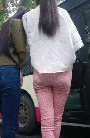 4k-路边等车的粉色格子裤美腿MM [781 MB]