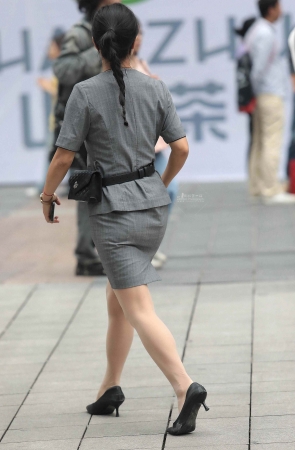 肉丝高跟街拍OL-15P