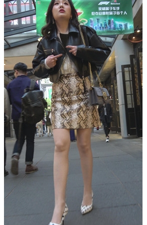 漂亮的蛇皮裙美女