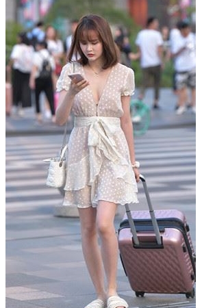 拉着行李箱的连衣裙小姐姐(22P)